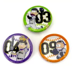 【中古】バッジ・ピンズ(キャラクター) チョロ松＆一松＆チビ太 缶バッジセット(3個セット) 「侍ジャパン×おそ松さん」 球場グッズ