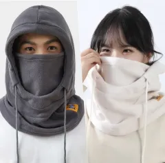 1 + 新品 フード付きネックウォーマー 防寒マスク 一体型マスク ネックウォーマー