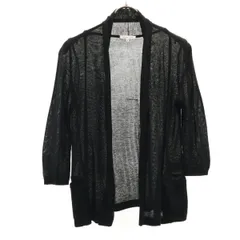 GLACIER グラシア 5分袖 ニットカーディガン M ブラック レディース 古着