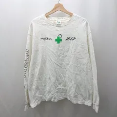 ◇ ⊇ FREAK'S STORE フリークスストア 長袖 プリント丸首トレーナー カットソー サイズF ホワイト系 メンズ　レディース E  【1507030005917】