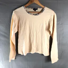 バーバリーロンドン BURBERRY LONDON カットソー Tシャツ 長袖 ワンポイント刺繍 コットン100％ ベージュ系 Lサイズ 2025090100155