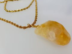 シトリンファントムペンダントトップネックレス