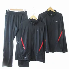 ナイキ NIKE FIT ジャージ 上下 ジャケット パンツ 3点セット スポーツ ウエア XL 黒 0129 ●ECO