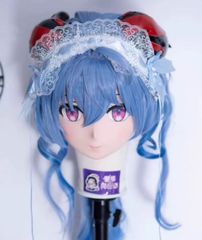 ★即納 全頭マスク カツラ付き NO.682 マスク ドール ヘッドロリータ人形 コスプレ 仮装 変装 着ぐるみ コスチューム kigurumi