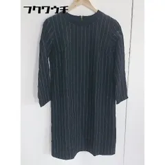 ◇ OPAQUE オペーク ストライプ 長袖 ミニ ワンピース 36サイズ ネイビー レディース 【中古】 【1002799011389】