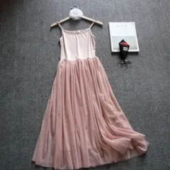 ☆ ピンク ☆ キャミソール ☆ チュールワンピース natuop03 チュールワンピース レディース ロング フレア キャミソールワンピ インナーワンピース ペチワンピース インナー フレアスカート ワンピース チュール マキシワンピ