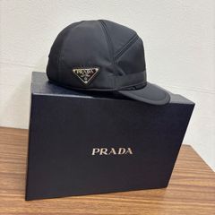 ◎PRADA プラダ ベースボールキャップ ブラック 三角ロゴ メンズ CA34767 Lサイズ RN98339 ナイロン100%