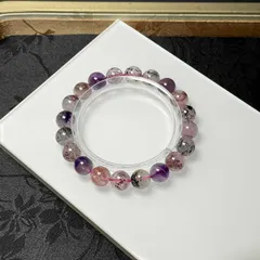 希少 EU製 ★スーパーセブン★パワーストーン ブレスレット 天然石 原石 お守り 9.3-9.8mm ZB1458