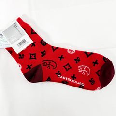 新品 小物-靴下 日本製 46 サイズ レッド カステルバジャック メンズ カジュアル 男性 40代 50代 60代 70代 80068
