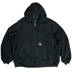 カーハート ロゴ ルーズフィット ジップアップ アクティブジャケット アウター ブラック 2XL メンズ 古着