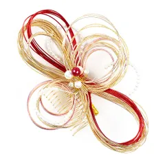 髪飾り 成人式 水引 赤 振袖 前撮り 袴 花 ゴールド 白 ピンク パール ガラス ビーズ コーム かんざし かわいい 粋 日本製 お No.12-0434