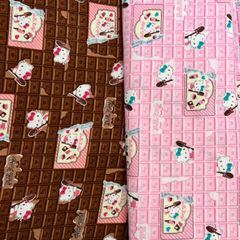 『 ハローキティ 』　チョコレート柄　ガーゼ生地　CH-00014