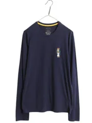 【お得なクーポン配布中!】 ポロベア ポロ ラルフローレン 長袖 Tシャツ メンズ S レディース M 程/ 古着 ロンT カットソー キャラクター 刺繍 ワンポイント 紺 薄手