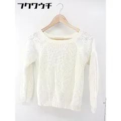 ◇ Apuweiser riche アプワイザー リッシェ 肩レース刺繍 長袖 ニットセーター サイズ2 ホワイト レディース 【中古】 【1106020008367】