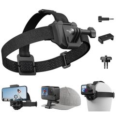 【人気商品】クイックリリース クリップマウント 手首マウント ヘッドストラップマウント スマホ/アクションカメラ アクセサリー POV撮影 スマホホルダー付き 頭部固定ベルト Gopro ゴープロ 用 hero12 hero11 hero10 hero9 TE