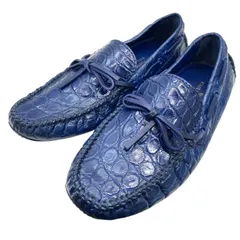 ルイ ヴィトン ND1107 クロコダイル ドライビングシューズ ローファー スリッポン レザー ネイビー LOUIS VUITTON[サイズ5 (約24cm)]正規品 安心品質 メンズ ブランドシューズ 高級感 スリッポン カジュアル モード系