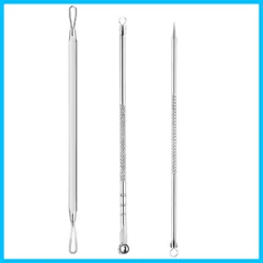 LIKENNY ニキビ針専用キット 3本セット 黒ずみ取り 角栓プッシャー ステンレス製 毛穴ケア専用キット 美容ツール 美容用品