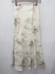 ◇ ⊂ RESEXXY リゼクシー 総柄 ロング丈 マーメイド スカート サイズF オフホワイト系 マルチ レディース P  【1410230028641】