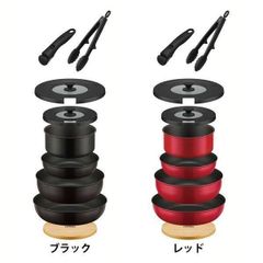 【公式】サーモス 取っ手のとれるフライパン9点セットAA KSA-9A BK サーモス (D)