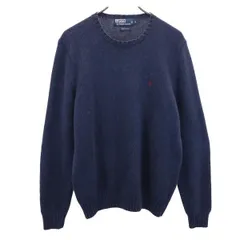 ポロバイラルフローレン インパクト21社製 長袖 コットン ニット M ネイビー Polo by Ralph Lauren セーター メンズ 古着 【231203】