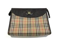 【七重浜792-12-070601nh】BURBERRY バーバリー クラッチバッグ セカンドバッグ ノバチェック【中古】【メンズ】