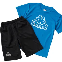 Kappa カッパ ジュニア Tシャツ ハーフパンツ 上下 セット 115-655 ブルー サッカー KID'S RUNNING FITNESS ランニング FOOTBALL フットボール 部活