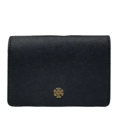 TORY BURCH トリーバーチ カードケース パスケース 二つ折り コンパクト レザー ブラック キーリング付き