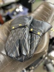 本革ウインターグローブ ブラック （スマホタッチ付）バイクグローブ ハーレーグローブ防寒