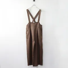 ニコアンド niko and ウールライク ワイドサロペット M/ブラウン トップス オーバーオール ヘリンボーン【2400014196139】