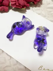 ハロウィン猫ピアス