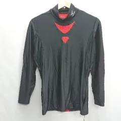 ◇ MIZUNO ミズノ 薄手 スポーツ 部活 伸縮性 ハイネック 長袖 アンダーシャツ サイズO ブラック系 メンズ E  【1407020069168】