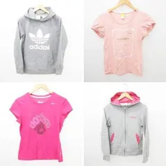 アディダス adidas 他 美品 4点 セット おまとめ スポーツウェア トップス Tシャツ Mサイズ グレー ピンク