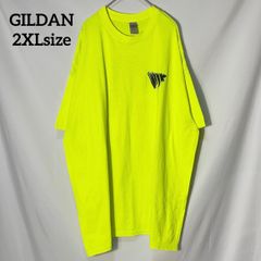 【GILDAN】海外企業ロゴ Wolfe & Travis ウルフ & トラヴィス　両面プリントロゴ　オーバーサイズ　半袖Tシャツ　蛍光イエロー　2XL US古着