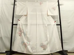 平和屋着物＊夏物　訪問着　絽　雪輪草花文　洗える着物　DAAS1640ud