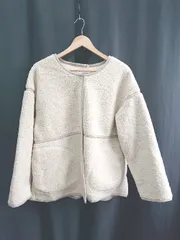 ◇ ◎ ●未使用● ⊇ classicalelf クラシカルエルフ パイピング 長袖 ボア コート サイズL ベージュ レディース E  【1409250032677】