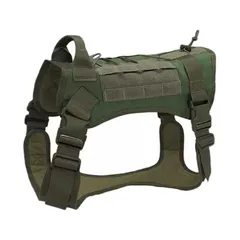 犬 ミリタリー ハーネス 首輪 軍犬 k9 大型犬 中型犬 犬用 服 カーキ