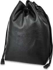 FUPUONE カメラバッグ レンズケース 軽量 巾着型 ミニサイズ 裏地 フリース(ブラック,  L)