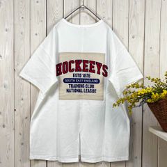 新品 ロゴTシャツ バックスリット チュニック コットン ホワイト フリー