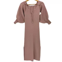 チコ Chico ワンピース 5分袖リボンリブボレロ+タンクロングワンピースSET レディース FREE 