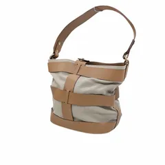 IACUCCI TOMORROWLAND イアクッチ トゥモローランド キャンバス レザーショルダーバッグ トートバッグ ブラウン系