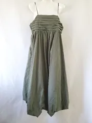 ◇ ⊂ LOWRYS FARM ローリーズファーム バルーン ロング丈 キャミソール ワンピース サイズF グリーン系 レディース E  【1508060007971】