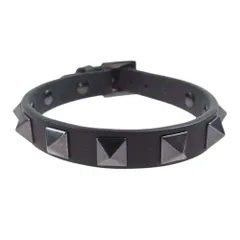 VALENTINO ヴァレンティノ ブレスレット ガラヴァーニ ロックスタッズ レザー ブレスレット ブラック系【中古】のサムネイル