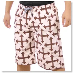 サーフパンツ メンズ M L 男性用 水着 海水パンツ 海パン メッシュインナー 付き サーフトランクス スイムウェア RUSTY ラスティ 912417 PNK ピンク