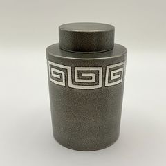 茶心壺 本錫 イブシ雷門　紙箱入　煎茶道具　茶入　茶壺　茶器　古美術　伝統工芸品
