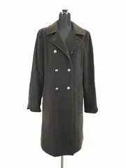 ブルックスブラザーズ★ダブルブレスト/ウールロングコート/アウター【サイズ4/M/茶】ノーベント/ロゴ釦/Brooks Brothers◆BC32L