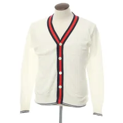 【中古】ルトロワ Letroyes コットン カーディガン ホワイトxネイビー【サイズ4】【メンズ】のサムネイル