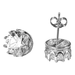 ピアス スタッドピアス １カラット 7mm 大粒 メンズ レディース 皇冠耳ピアス シンプル ずっとつけてられるピア ジルコニア 記念日 誕生日 プレゼント(2個セット)