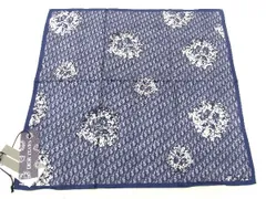■新品■未使用■ ChristianDior クリスチャンディオール トロッター シルク100% スカーフ レディース ネイビー系 AV1723のサムネイル