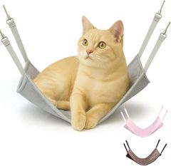 琴翠Kotomi 猫 ハンモック ケージ用 夏用 クールマット メッシュ 吊り下げ 猫用ハンモック 通気性 ひんやり 涼感ベッド 洗える(シルバー,  M)