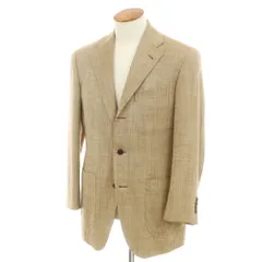【中古】ポールスチュアート PAUL STUART シルクリネンウール テーラードジャケット ブラウンxオフホワイト【サイズ46】【メンズ】のサムネイル